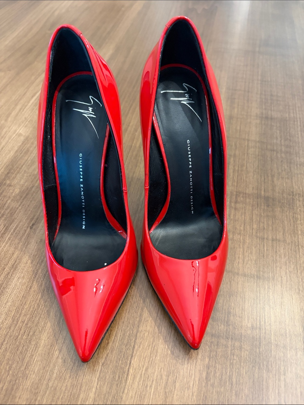 Giuseppe Zanotti Red Patent Pointed-Toe Stiletto Pumps
